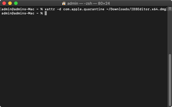 Remove quarantine from download