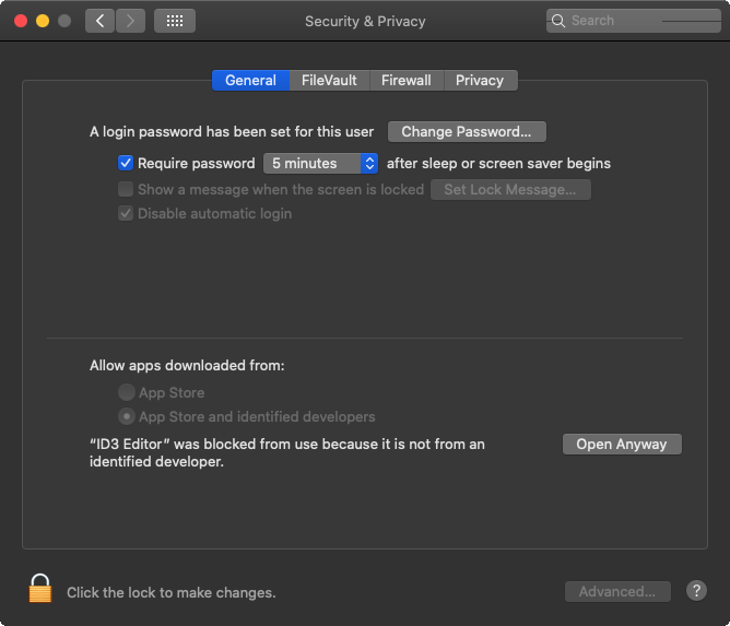 Unblocking an application that cannot be opened because it is not notarized