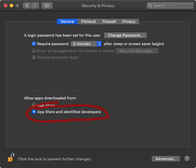 App Store and identified developers selected