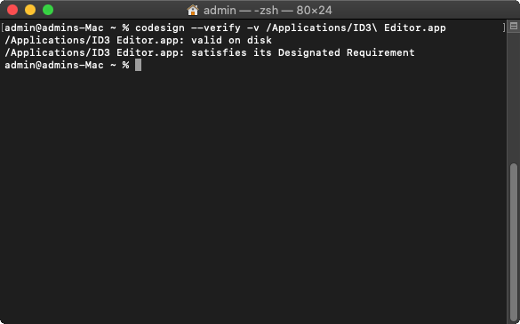 Checking application is signed
